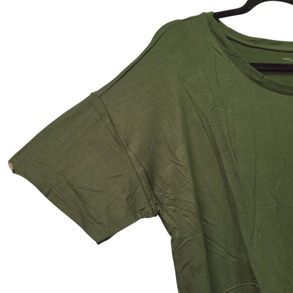 Daily Ritual Women's Jersey Short-Sleeve Drop-Shoulder Scoopneck Tunic Green M - Picture 4 of 11